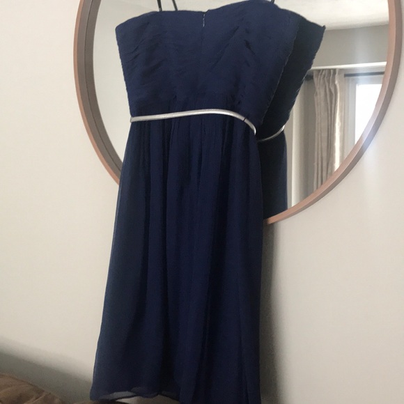 Navy Blue Donna Morgan Strapless Dress. Size 12. - Picture 3 of 6